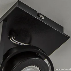 Straluma Plafondspot Quatro 1L zwart incl.gu10></noscript> Plafondlampen|Opbouwspots