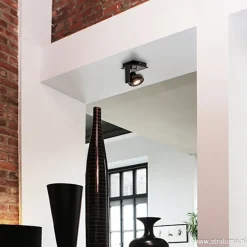 Straluma Plafondspot Quatro 1L zwart incl.gu10></noscript> Plafondlampen|Opbouwspots