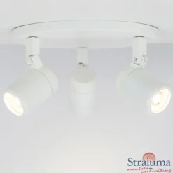 Straluma Plafondspot Rain 3L rond wit IP44> Plafondlampen|Opbouwspots