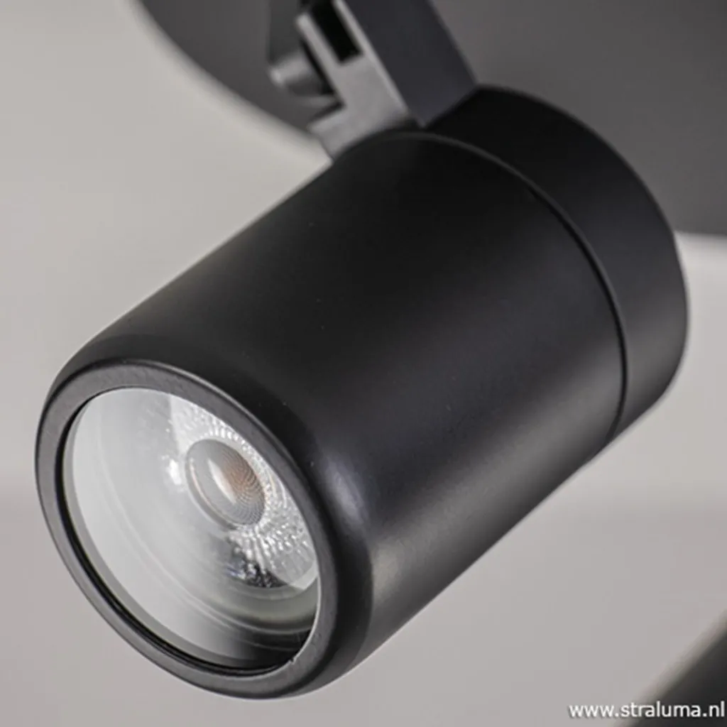 Straluma Plafondspot Rain 3L rond zwart IP44> Wandlampen|Opbouwspots