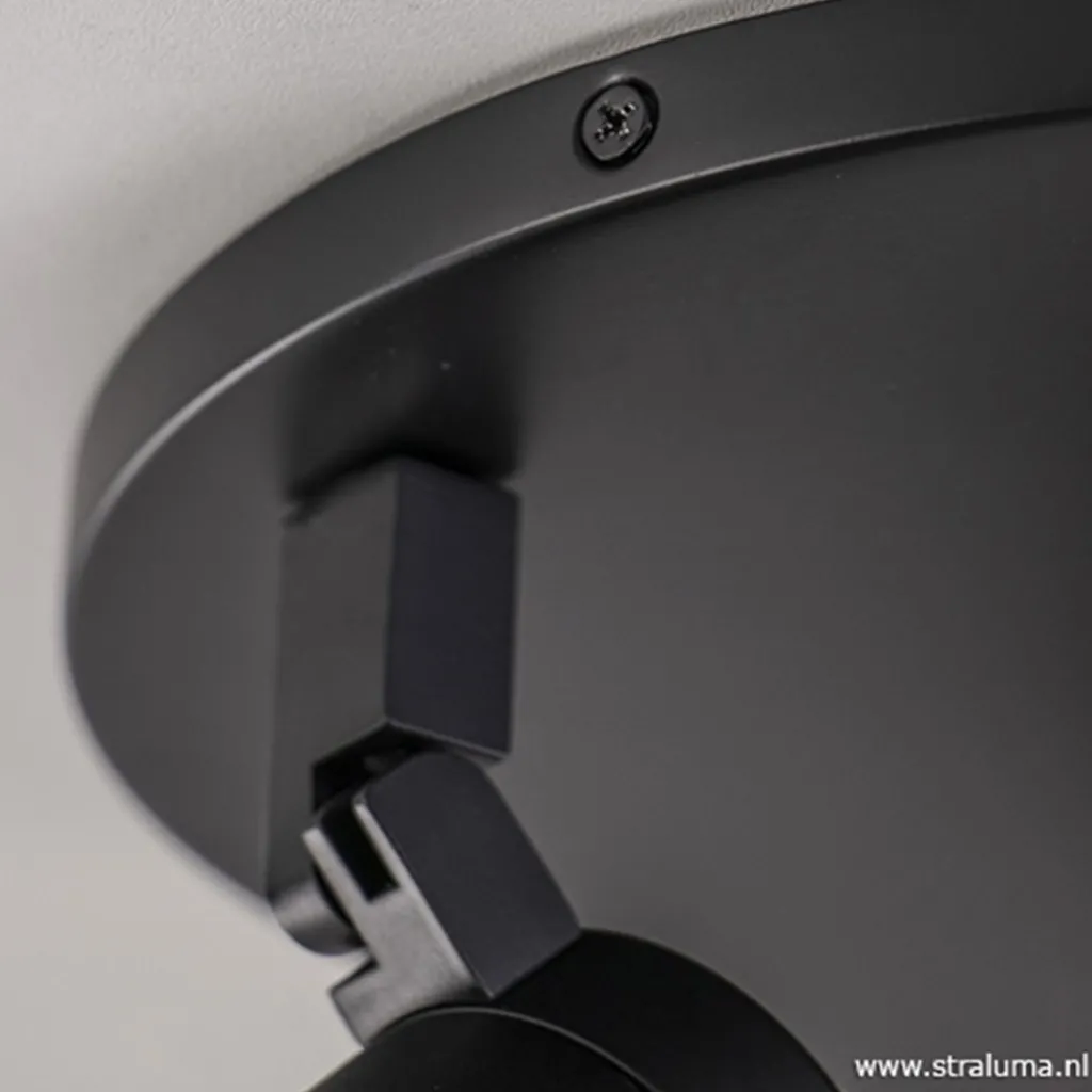 Straluma Plafondspot Rain 3L rond zwart IP44> Wandlampen|Opbouwspots