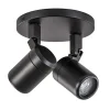Straluma Plafondspot Rain 2L rond zwart IP44> Wandlampen|Opbouwspots