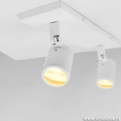 Straluma Plafondspot Rain 2L wit gu10 IP44></noscript> Plafondlampen|Opbouwspots
