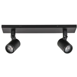 Straluma Plafondspot Rain 2L zwart balk IP44> Opbouwspots|Slaapkamerlampen