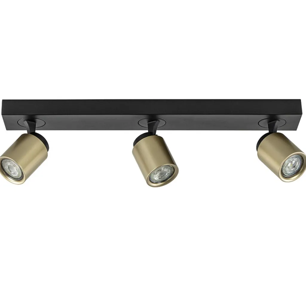 Straluma Plafondspot Razza 3l balk zwart/goud gu10> Plafondlampen|Opbouwspots