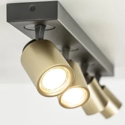 Straluma Plafondspot Razza 4L balk zwart/matgoud></noscript> Opbouwspots|Woonkamerlampen