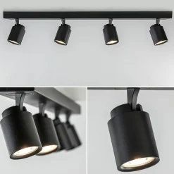 Straluma Plafondspot Razza 4L balk zwart gu10></noscript> Opbouwspots|Woonkamerlampen