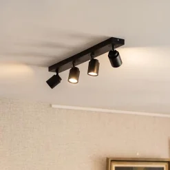 Straluma Plafondspot Razza 4L balk zwart gu10></noscript> Opbouwspots|Woonkamerlampen