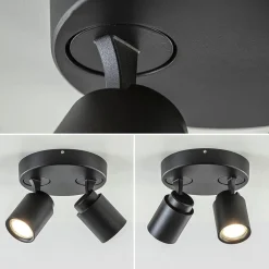 Straluma Plafondspot Razza 2L rond zwart gu10></noscript> Opbouwspots|Slaapkamerlampen