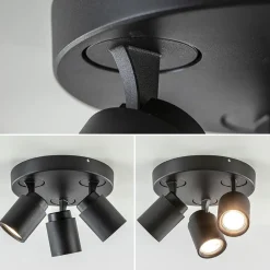 Straluma Plafondspot Razza 3l rond zwart gu10></noscript> Opbouwspots|Woonkamerlampen