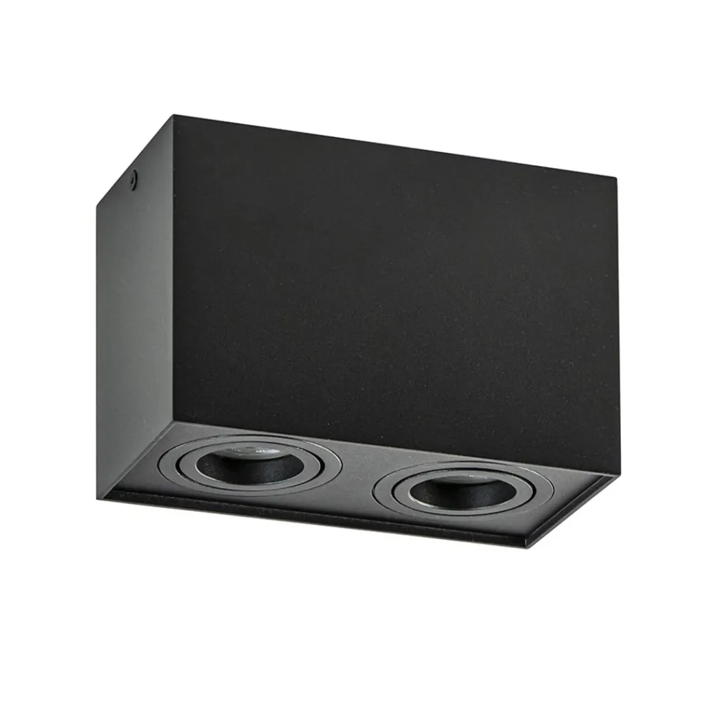 Straluma Plafondspot Rebel box 2l zwart gu10> Opbouwspots|Keukenverlichting