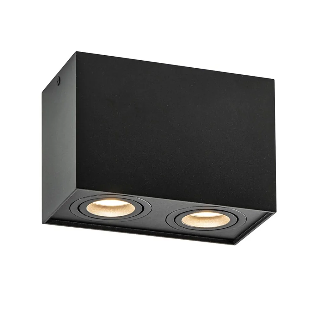 Straluma Plafondspot Rebel box 2l zwart gu10> Opbouwspots|Keukenverlichting