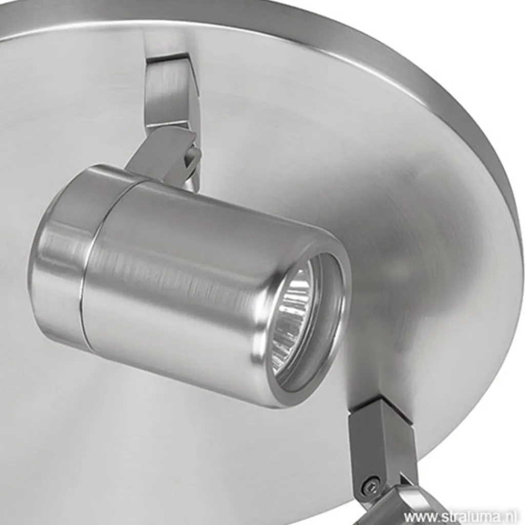 Straluma Plafondspot rond Rain 3-l nikkel IP44> Opbouwspots|Keukenverlichting