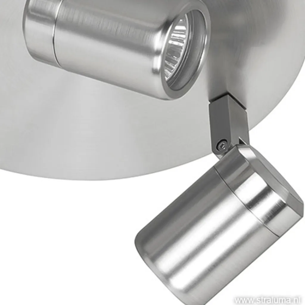Straluma Plafondspot rond Rain 3-l nikkel IP44> Opbouwspots|Keukenverlichting
