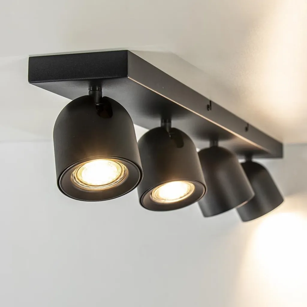 Straluma Plafondspot Solare 4l balk zwart> Plafondlampen|Opbouwspots