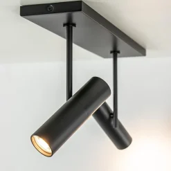 Straluma Plafondspot Trend 2L balk zwart gu10mini></noscript> Plafondlampen|Opbouwspots