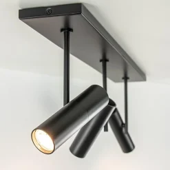 Straluma Plafondspot Trend 3L balk zwart gu10mini></noscript> Plafondlampen|Opbouwspots