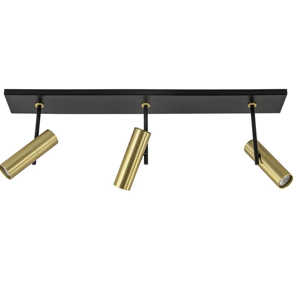 Straluma Plafondspot Trend 3L zwart/goud gu10 mini> Plafondlampen|Opbouwspots