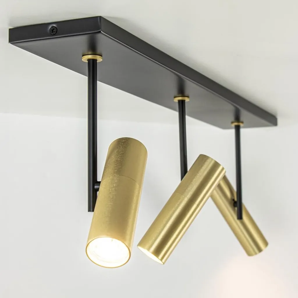 Straluma Plafondspot Trend 3L zwart/goud gu10 mini> Plafondlampen|Opbouwspots