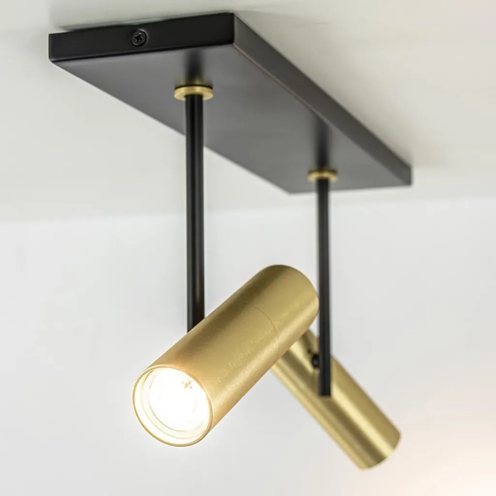 Straluma Plafondspot Trend 2L zwart/goud mini gu10> Opbouwspots|Woonkamerlampen