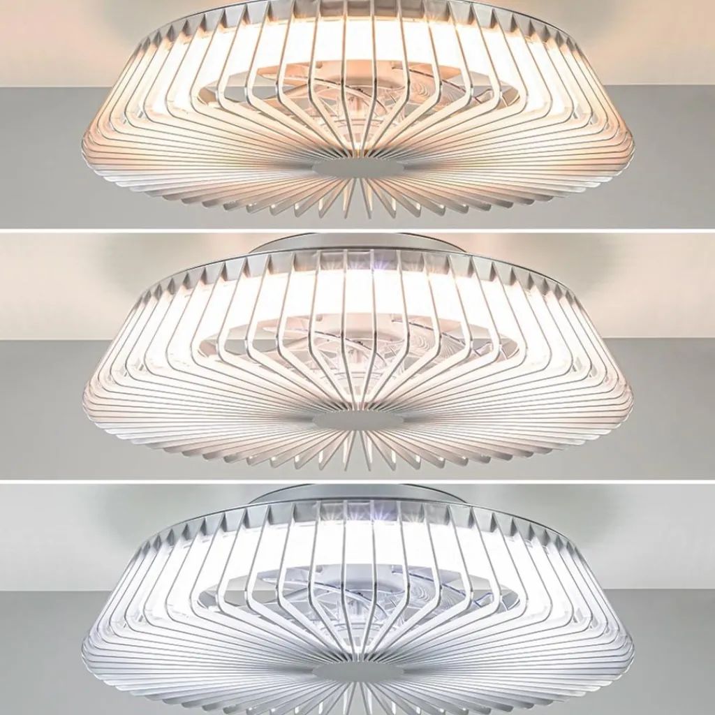 Straluma Plafondventilator Himalaya zilver ab+app> Plafondlampen|Plafondventilatoren met lamp