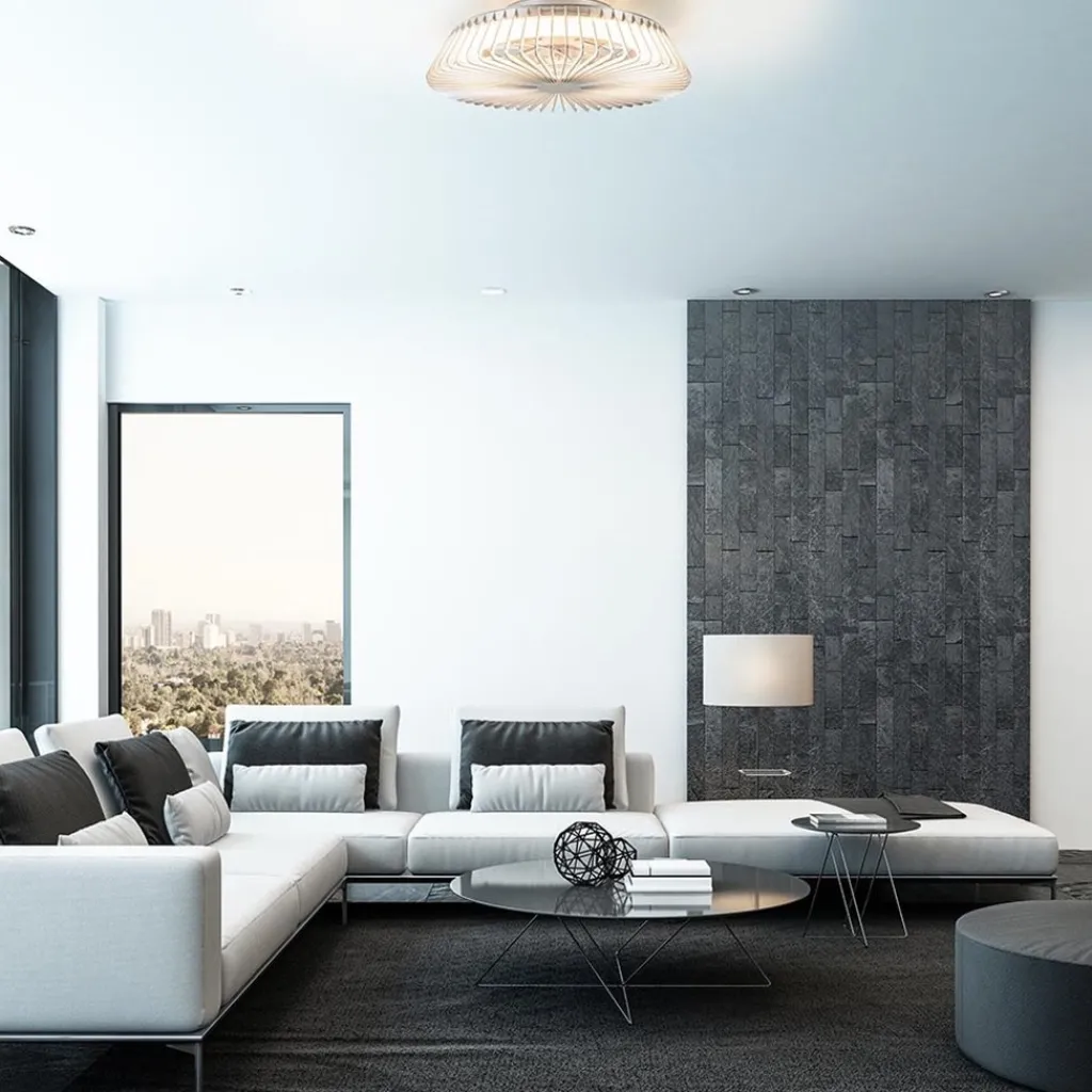 Straluma Plafondventilator Himalaya zilver ab+app> Plafondlampen|Plafondventilatoren met lamp