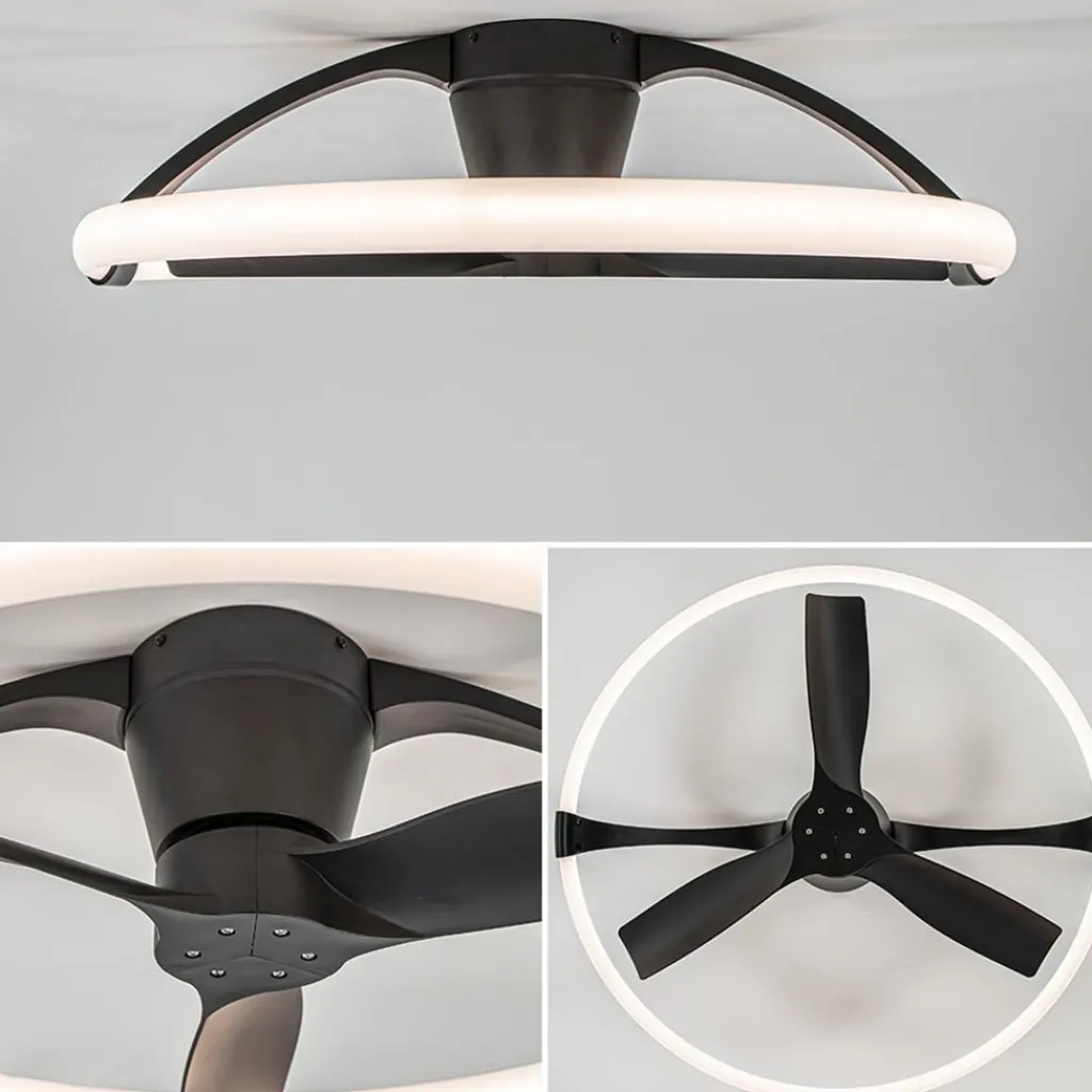 Straluma Plafondventilator Nepal Mini zwart> Plafondlampen|Plafondventilatoren met lamp