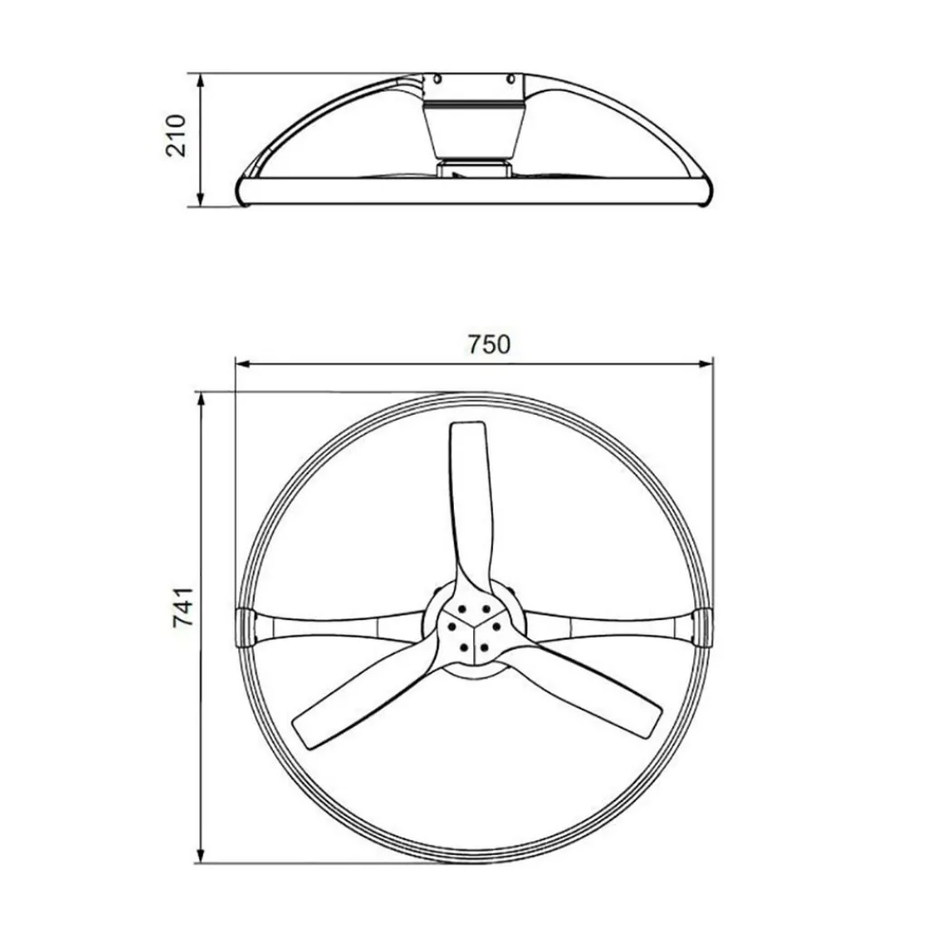 Straluma Plafondventilator Nepal Mini zwart> Plafondlampen|Plafondventilatoren met lamp