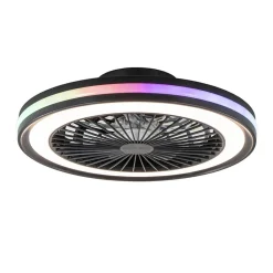 Straluma Plafondventilator zwart inclusief dimbaar LED en kleur> Plafondlampen|Plafondventilatoren met lamp