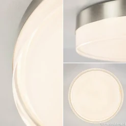 Straluma **Plafonniere nikkel opaal IP44 3-step d></noscript> Plafondlampen|Plafonnières