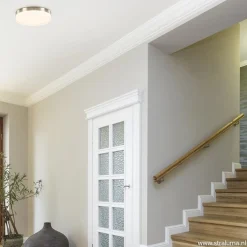 Straluma **Plafonniere nikkel opaal IP44 3-step d></noscript> Plafondlampen|Plafonnières