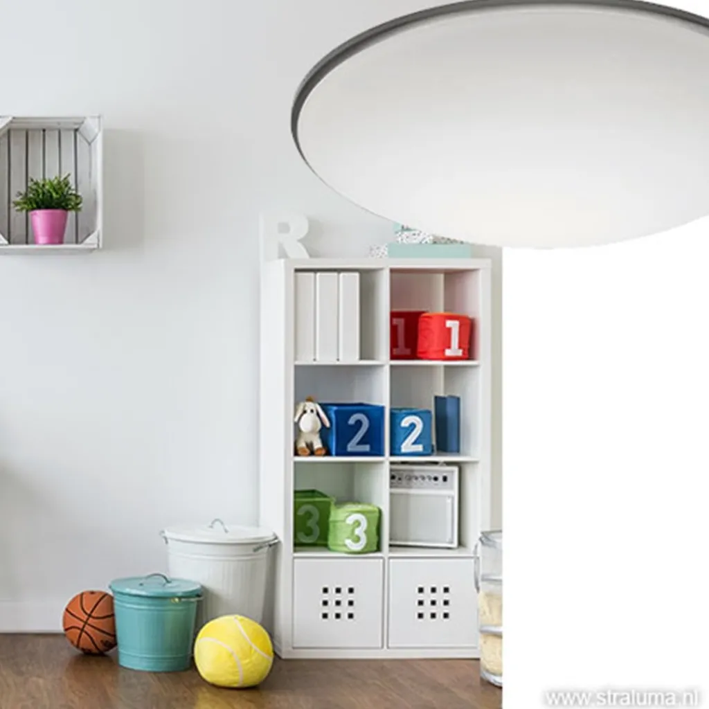 Straluma Plafonnière Art nikkel/wit 30cm> Plafonnières|Slaapkamerlampen