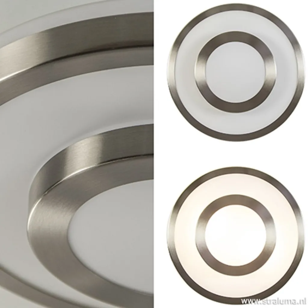 Straluma Plafonnière Master 435 nikkel IP44> Plafonnières|Slaapkamerlampen