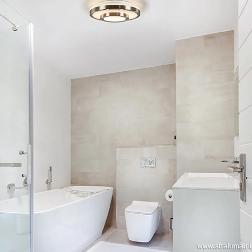 Straluma Plafonnière Master 435 nikkel IP44> Plafonnières|Slaapkamerlampen