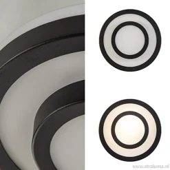 Straluma Plafonnière Master zwart+opaal glas IP44><noscript><img width=