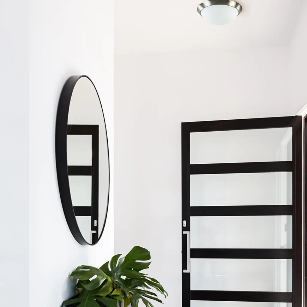 Straluma Plafonnière rvs + mat glas 30cm> Plafonnières|Woonkamerlampen