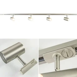 Straluma Railsysteem 1,5m nikkel met 4 verstelbare spots></noscript> Opbouwspots|Woonkamerlampen