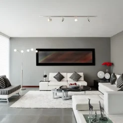 Straluma Railsysteem 1,5m nikkel met 4 verstelbare spots></noscript> Opbouwspots|Woonkamerlampen