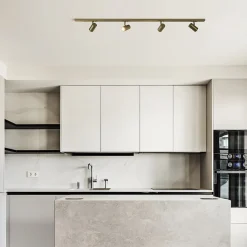 Straluma Railsysteem set 1,5 m met 4 GU10 spots brons><noscript><img width=