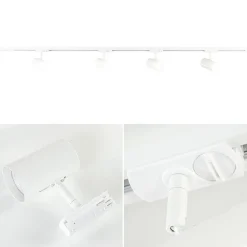 Straluma Railsysteem set wit inclusief 4 spots tube></noscript> Opbouwspots|Woonkamerlampen