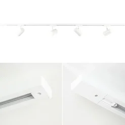 Straluma Railsysteem set wit inclusief 4 spots tube></noscript> Opbouwspots|Woonkamerlampen