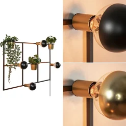 Straluma Rechthoekig wandrek met plantenpotten en E27 fittingen></noscript> Wandlampen|Botanische Verlichting