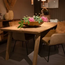 Straluma Rechthoekige eettafel gebleekt en geborsteld mangohout 220x100 cm></noscript> Eettafels