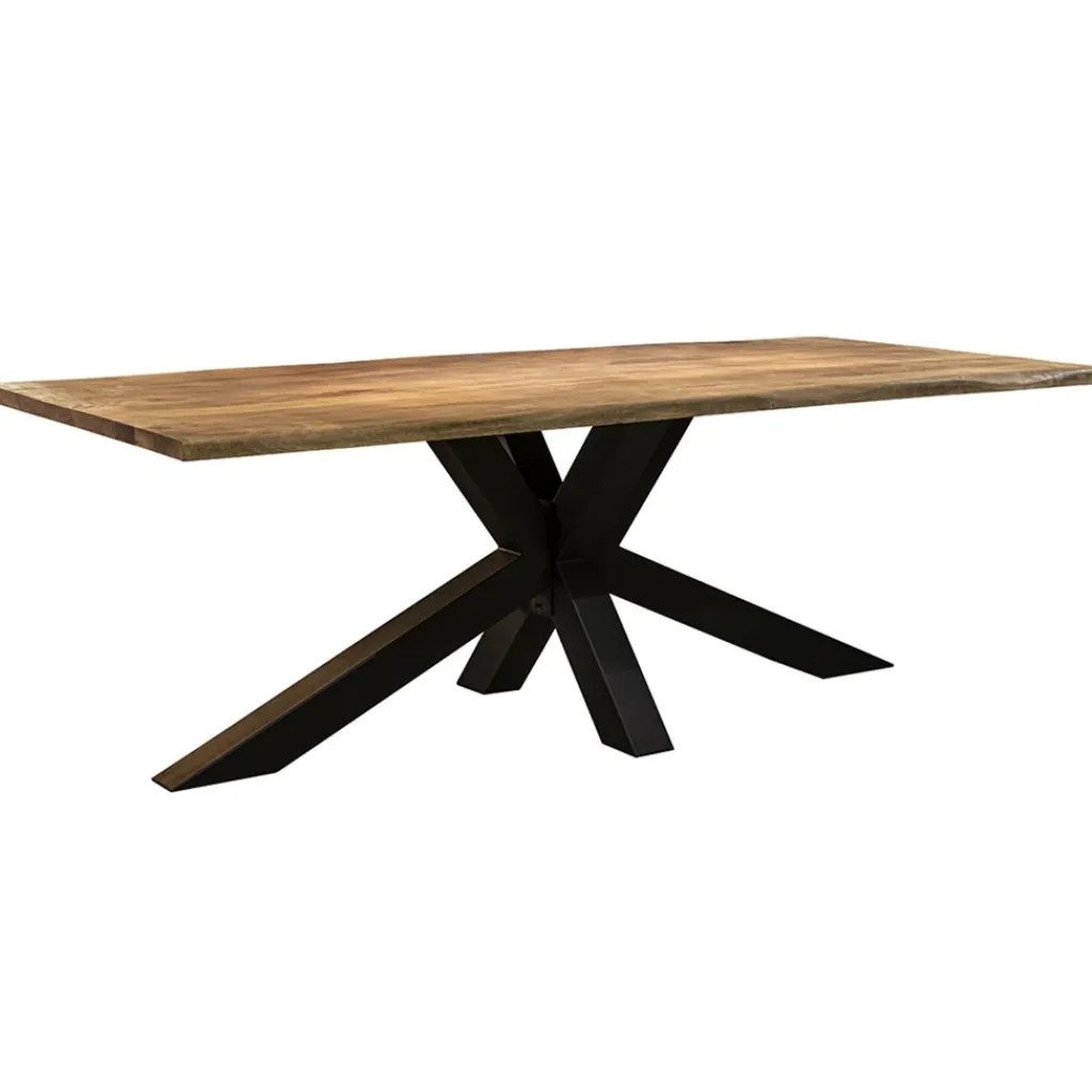 Straluma Rechthoekige eettafel mango hout met kruispoot> Eettafels