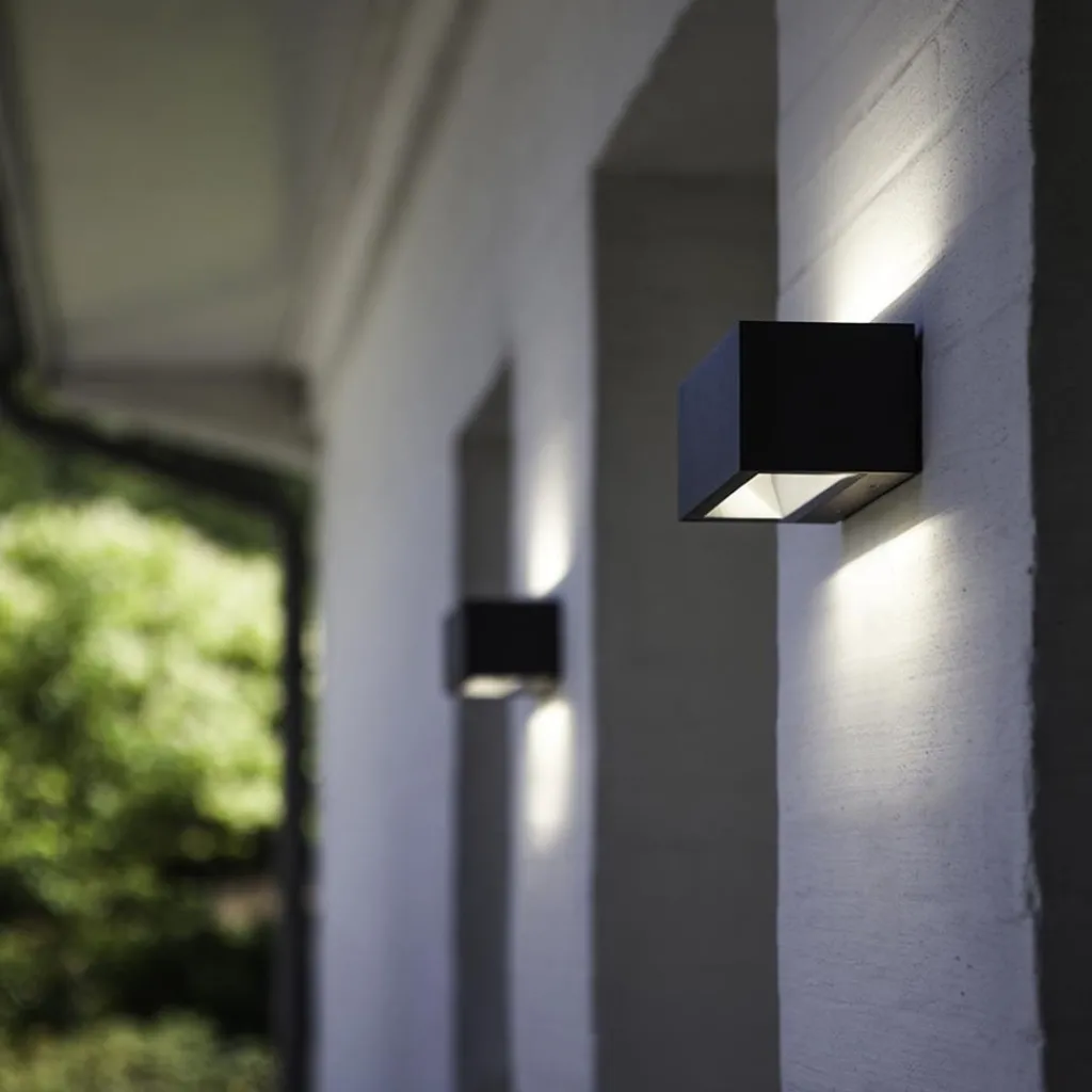 Straluma Rechthoekige LED buitenlamp up+down mat zwart> Wandlampen|Buitenlampen