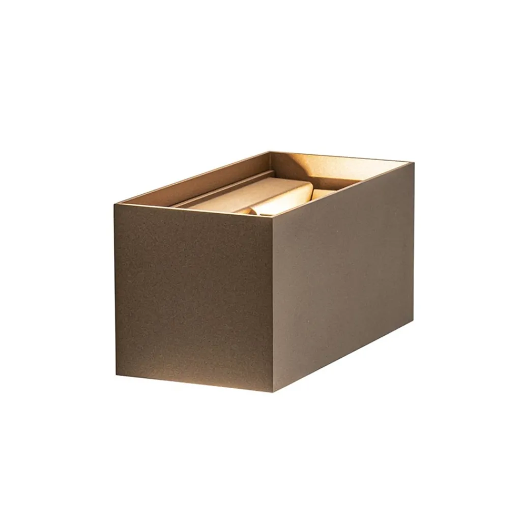 Straluma Rechthoekige LED buitenlamp aluminium bruin> Wandlampen|Buitenlampen