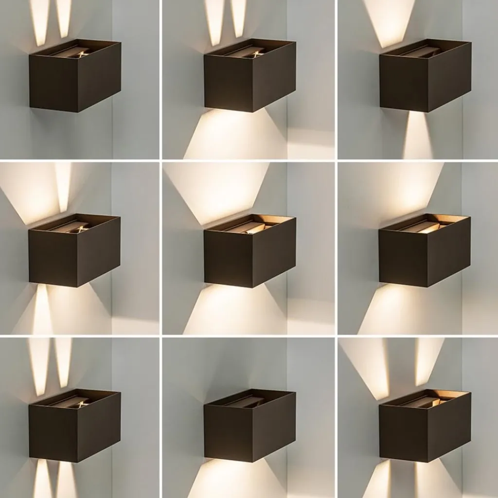 Straluma Rechthoekige LED buitenlamp aluminium bruin> Wandlampen|Buitenlampen