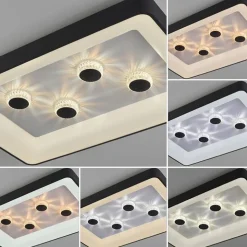 Straluma Rechthoekige LED plafondlamp zwart met kristaleffect></noscript> Plafondlampen|Wandlampen