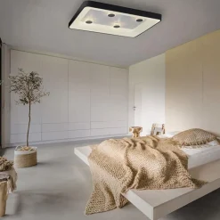 Straluma Rechthoekige LED plafondlamp zwart met kristaleffect></noscript> Plafondlampen|Wandlampen