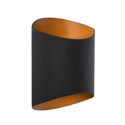 Straluma Rechthoekige wandlamp mat zwart met goud> Woonkamerlampen|Slaapkamerlampen